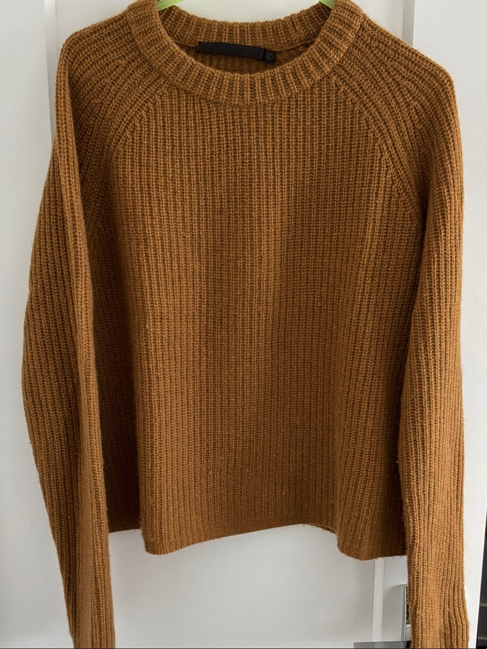Jenni Kayne Cashmere Caramel Rib-Knit Crewneck Sweater